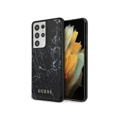 Husa Premium Guess Compatibila Cu Samsung Galaxy S21 Ultra, Colectia Marble, Negru